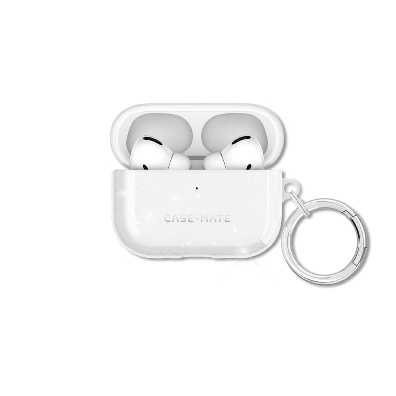 Case-Mate Twinkle Case For AirPods Pro 3 - Twilight Silver with Silver Carabiner