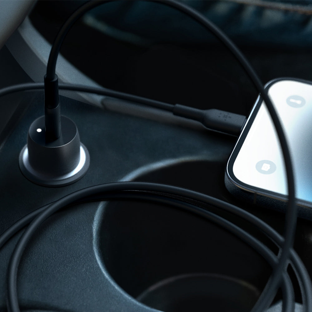 Belkin BoostCharge 30W USB-C Car ChargerWith USB-C to Lightning Cable - Black