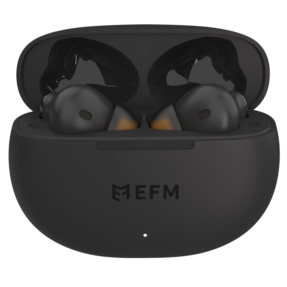 EFM Boston TWS Earbuds with Wireless Charging – Black