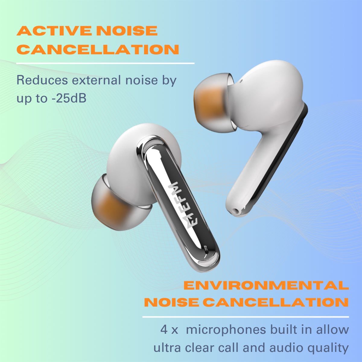 EFM New Orleans TWS EarbudsWith Active Noise Cancelling - White