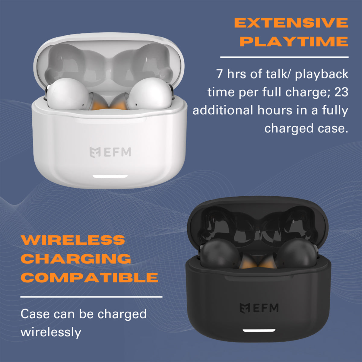 EFM New Orleans TWS EarbudsWith Active Noise Cancelling - White