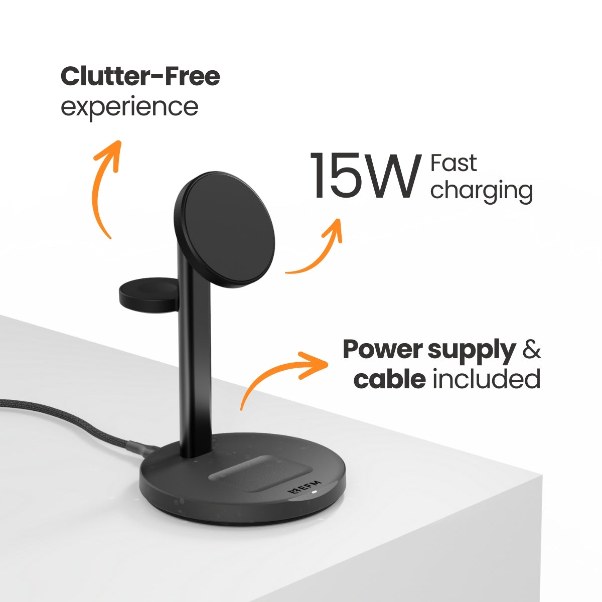 EFM FLUX 3-in-1 Wireless ChargerWith 20W Wall Charger