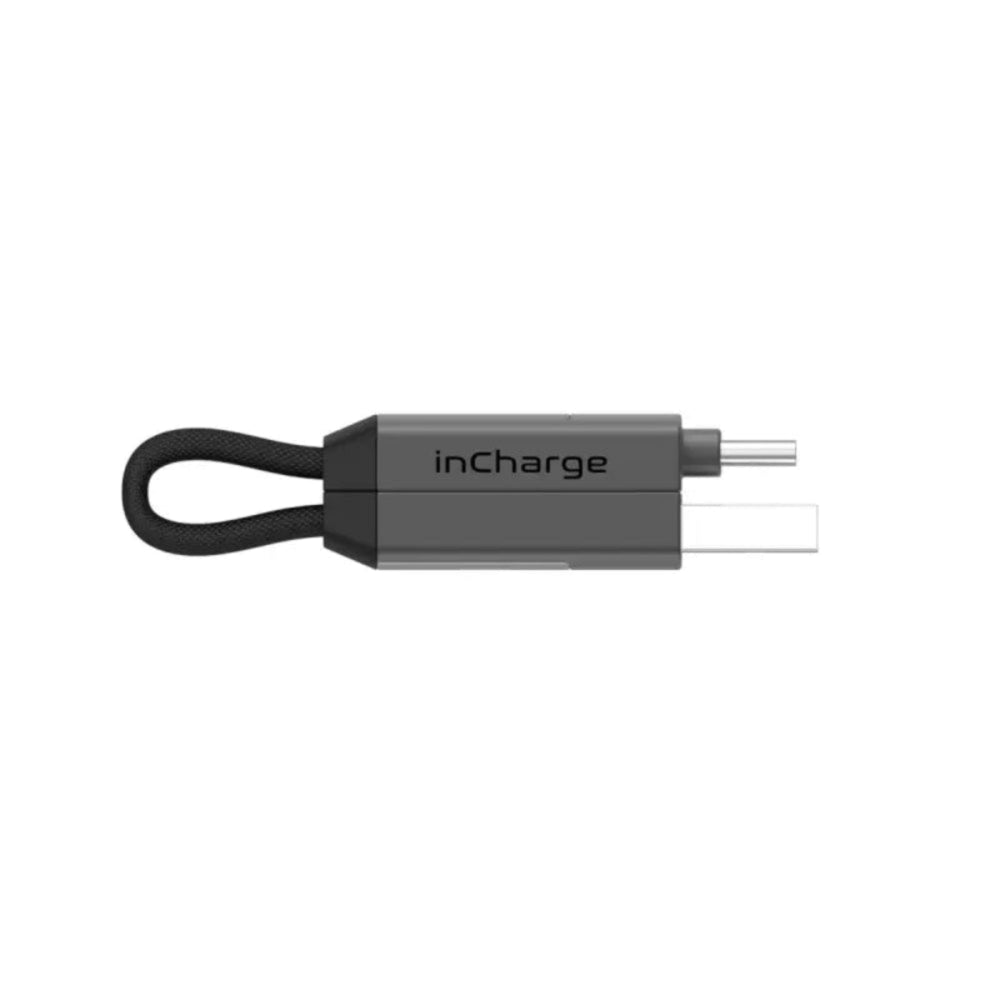 Rolling Square inCharge 6 -18W 6 in 1 Keyring Cable - Mercury Grey -Black / Grey