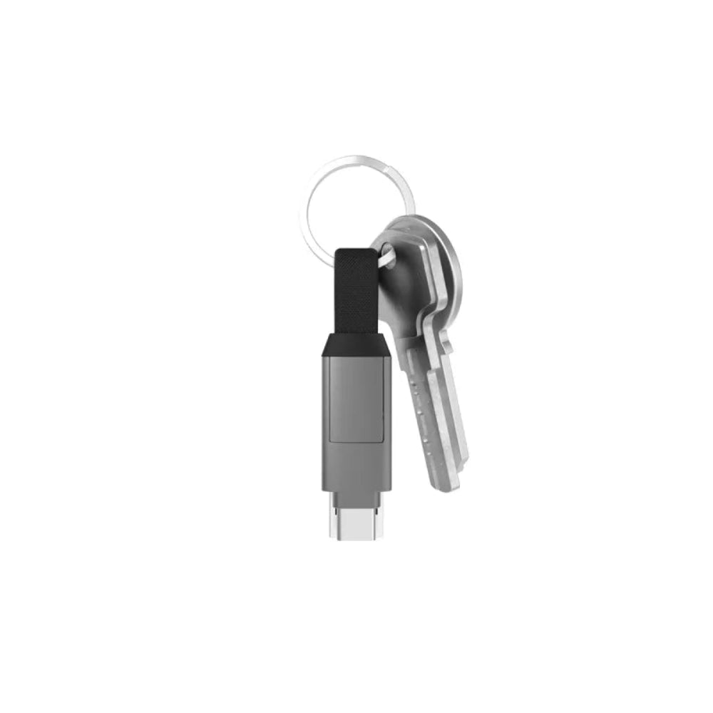 Rolling Square inCharge 6 -18W 6 in 1 Keyring Cable - Mercury Grey -Black / Grey