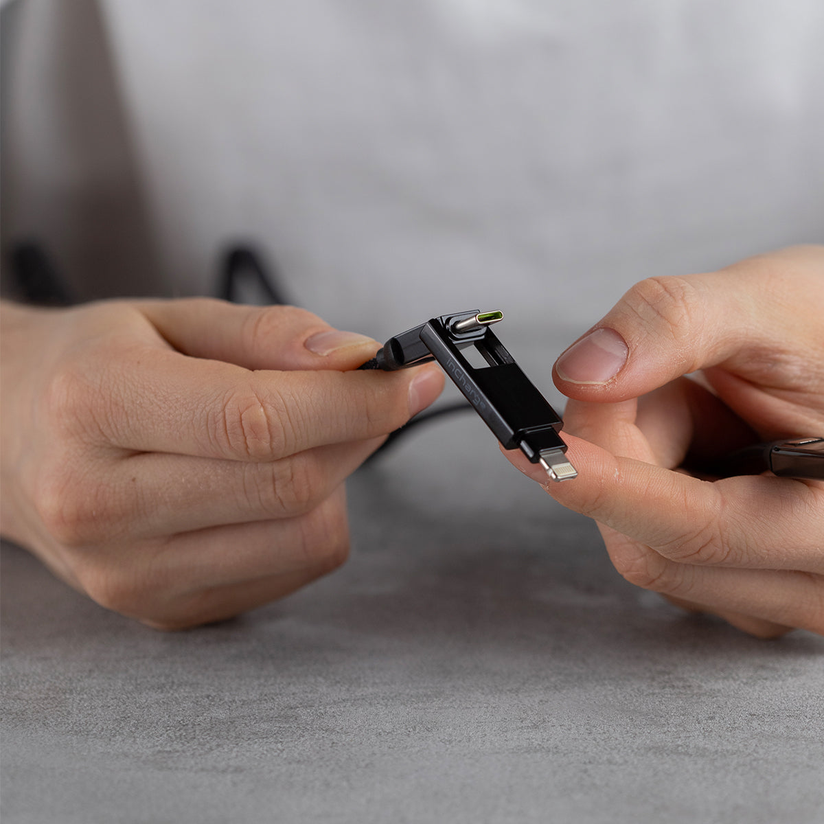 Rolling Square inCharge XL100W 6 in 1 Travel Charging Cable - 30cm - Urban Black