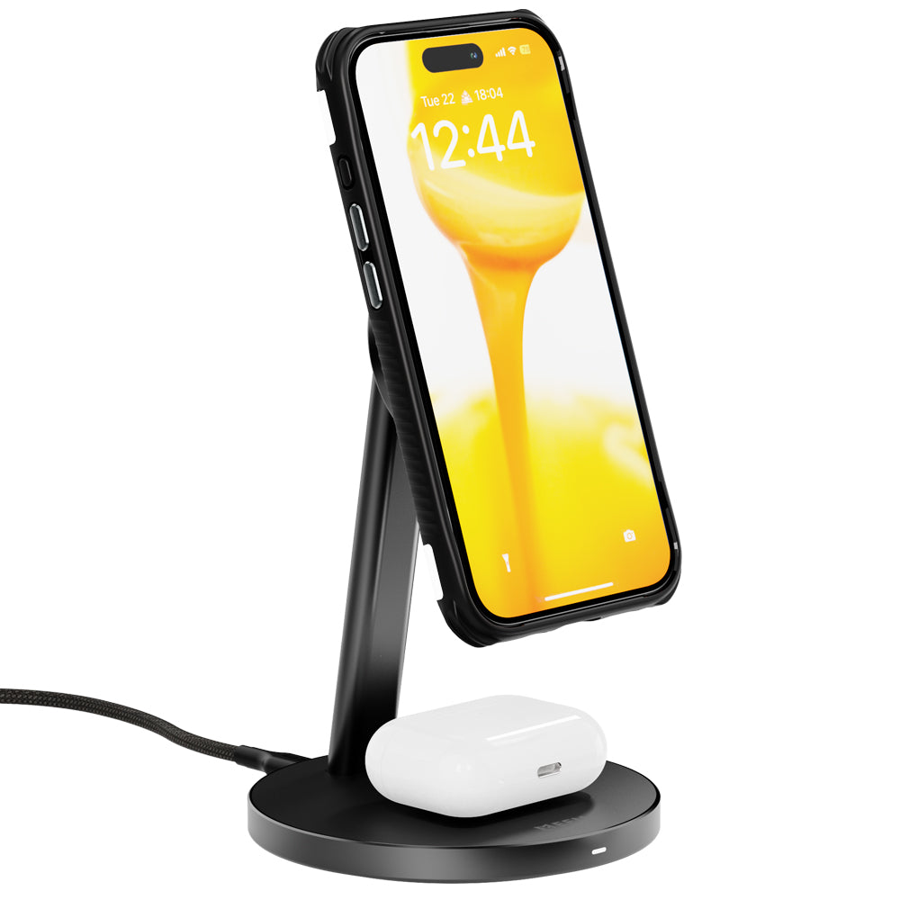 EFM Qi2 15W Duo Wireless Charge Stand – 20W Power & Dual Charging