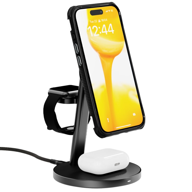 EFM Qi2 Trio Wireless Charge Stand – 30W Power & 5W Power Compatible