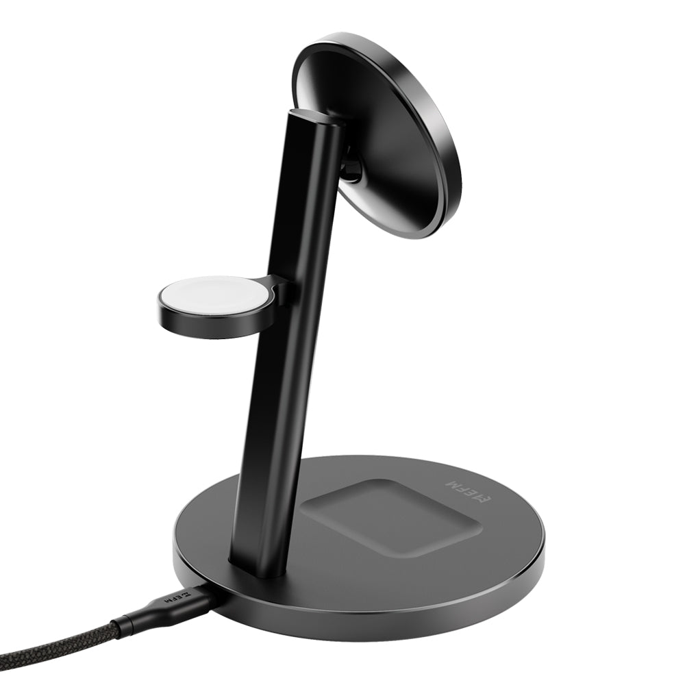 EFM Qi2 Trio Wireless Charge StandWith 5W MFi Apple Watch Charge Pad