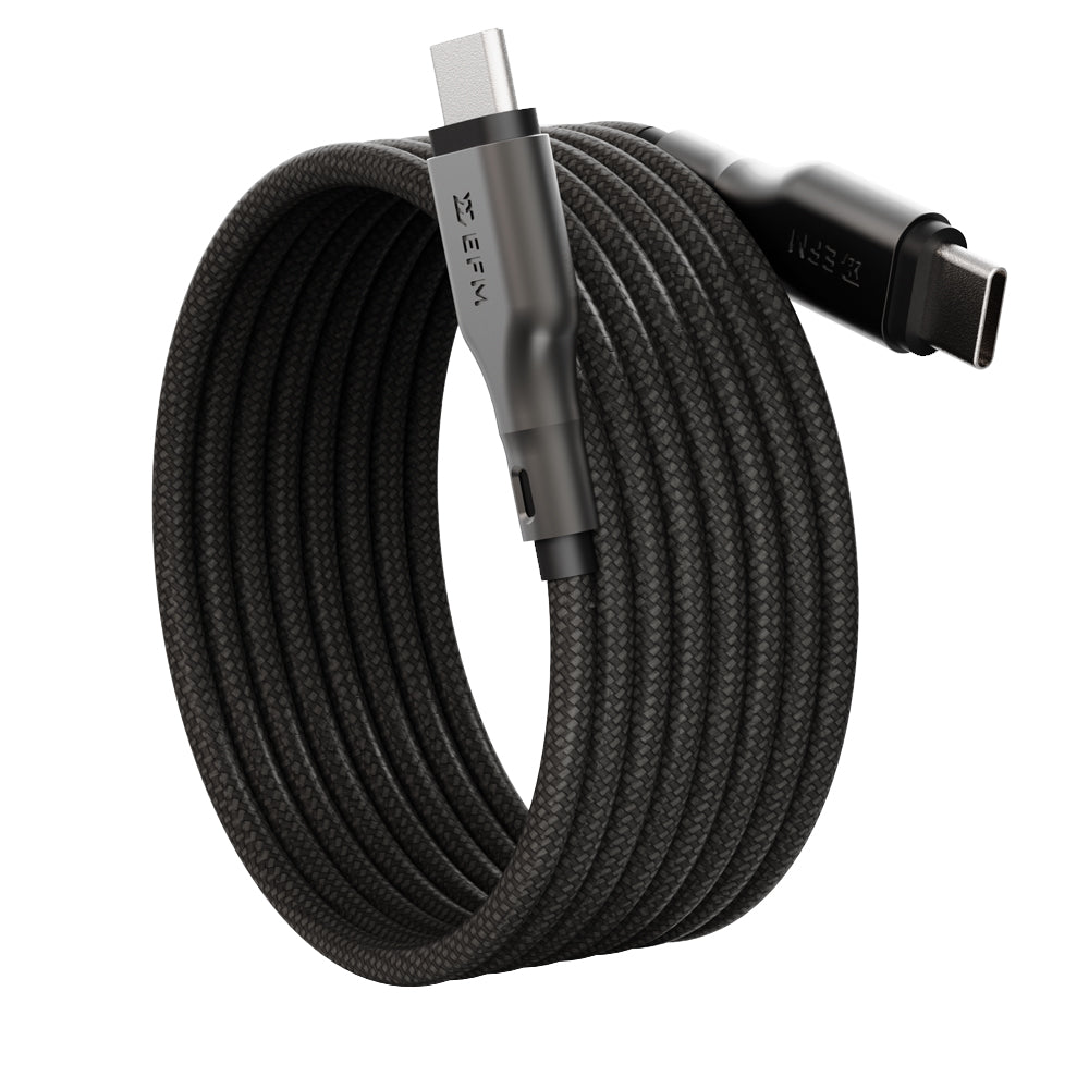EFM Mag-Coil USB-C to USB-C Cable with Magnetic Self-Coiling 2M