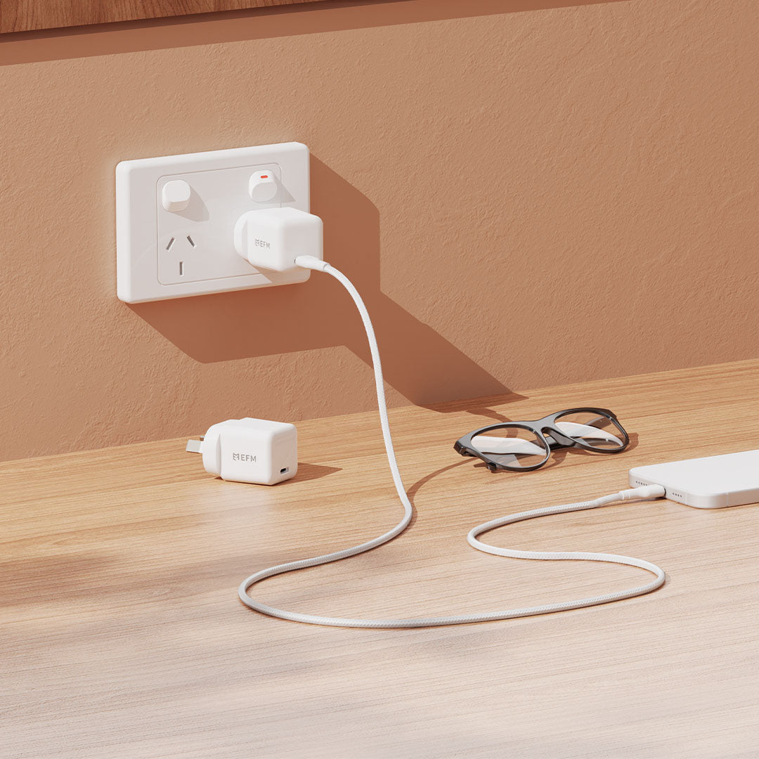 EFM ECO 20W GaN Wall Charger Twin PackWith Power Delivery and PPS