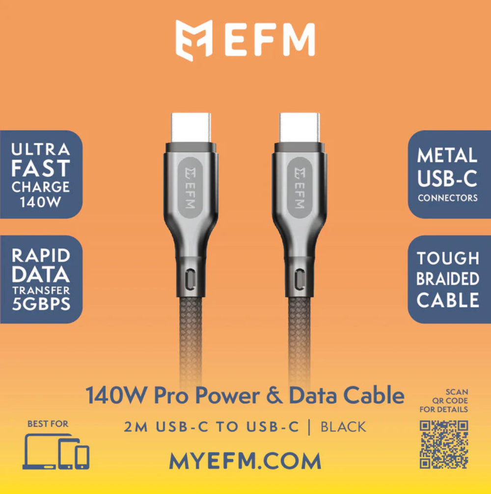 EFM USB-C to USB-C 140W Pro Power and Data CableWith Aramid Fibre Reinforcement 2M