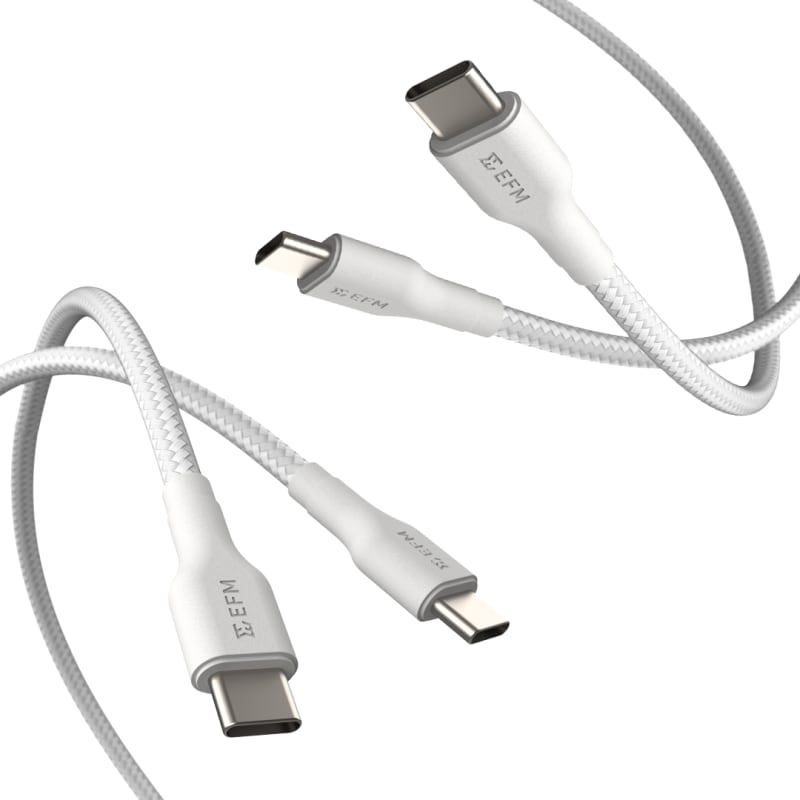 EFM USB-C Braided Cable Twin Pack 1M & 2M with 60W Power Throughput