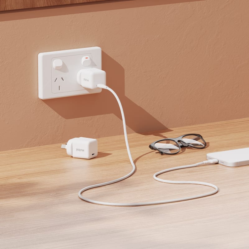 EFM USB-C Braided Cable Twin Pack 1M & 2M with 60W Power Throughput