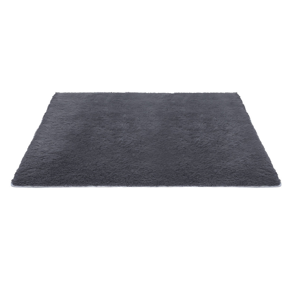 Artiss Floor Rug 200x230cm Plush Area Shaggy Rug Living Room Bedroom Carpet Grey