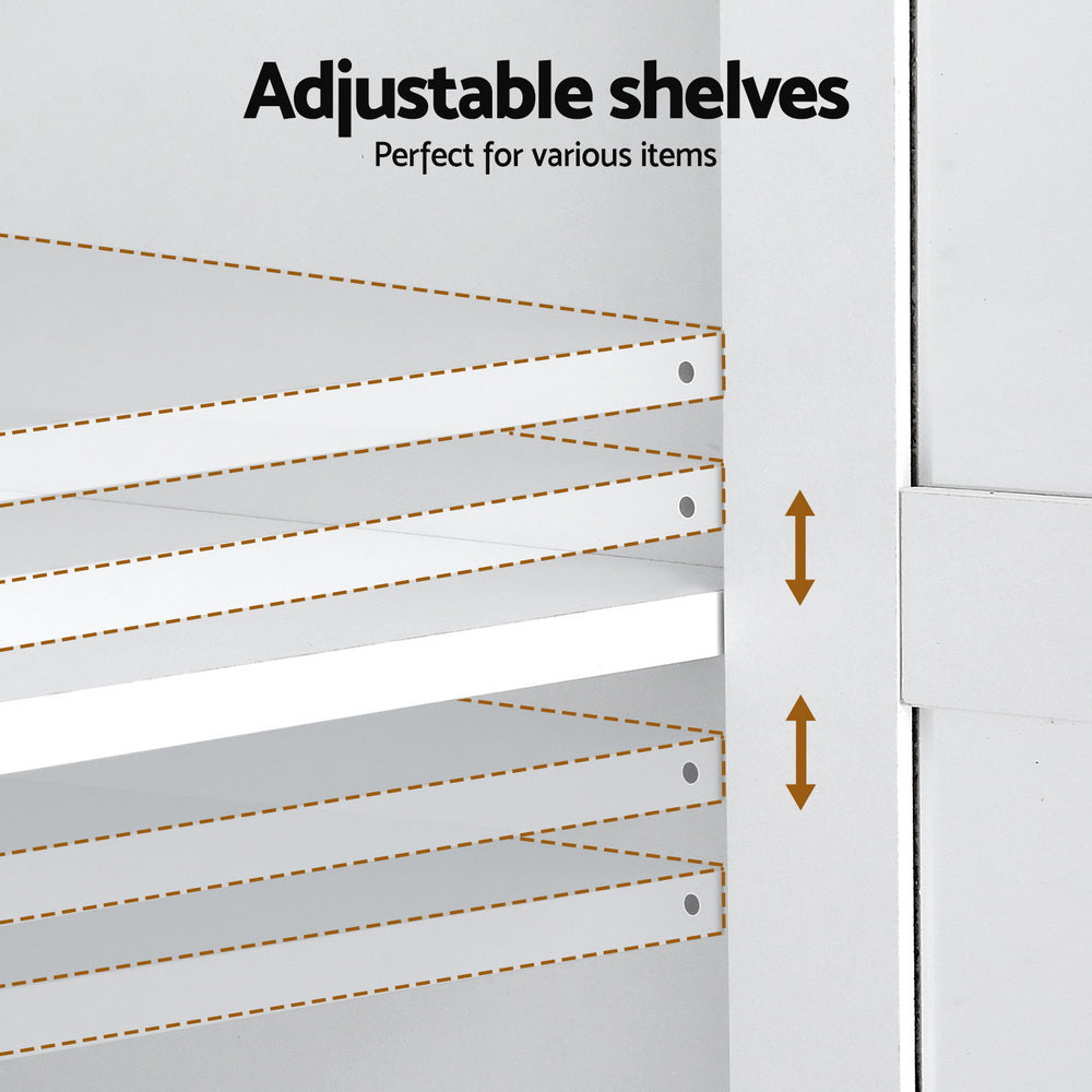 Artiss Buffet Sideboard 180cm Hutch Storage Cabinet Kitchen Drawer Door White