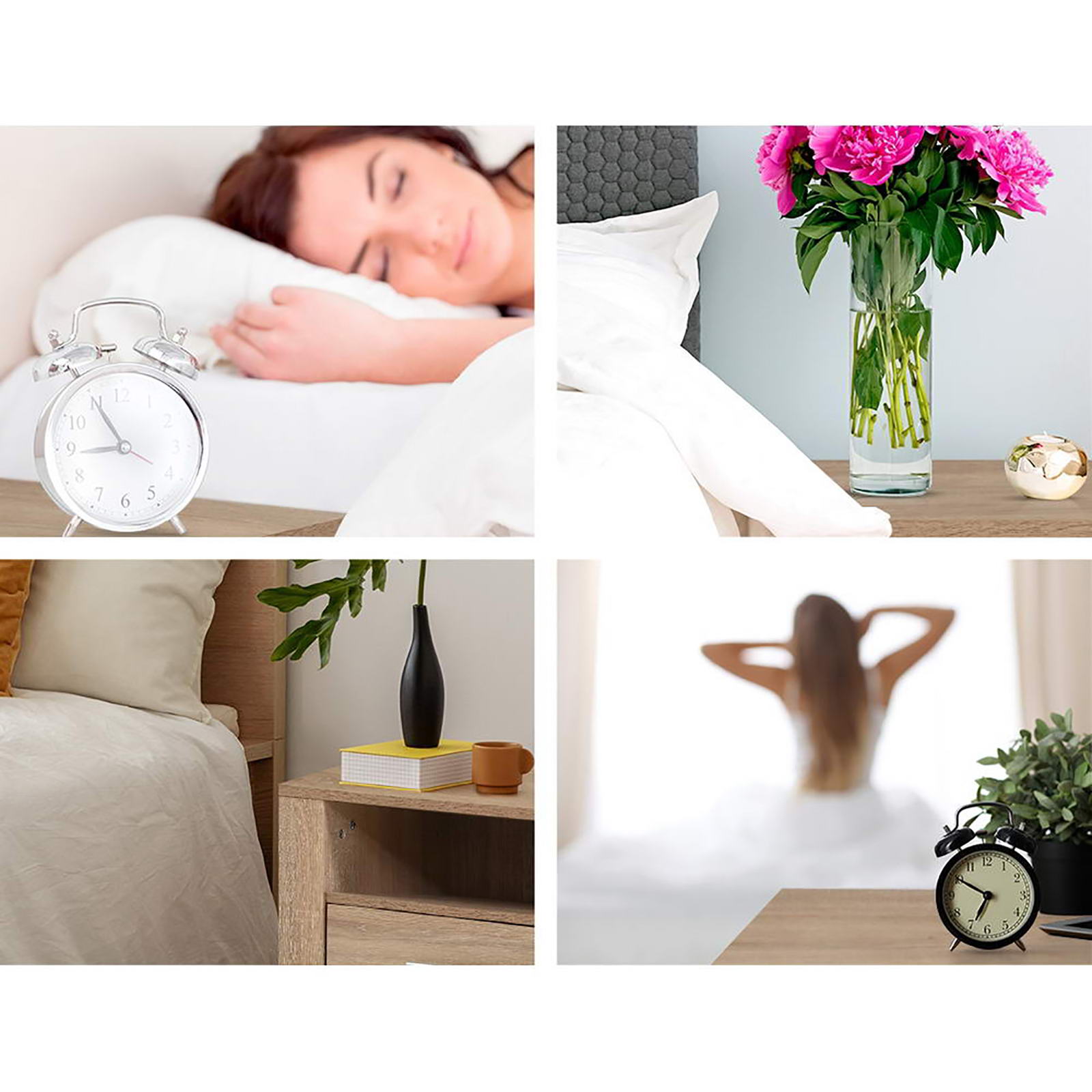 Artiss 2X Bedside Table 2 Drawers with Shelf - TARA Oak