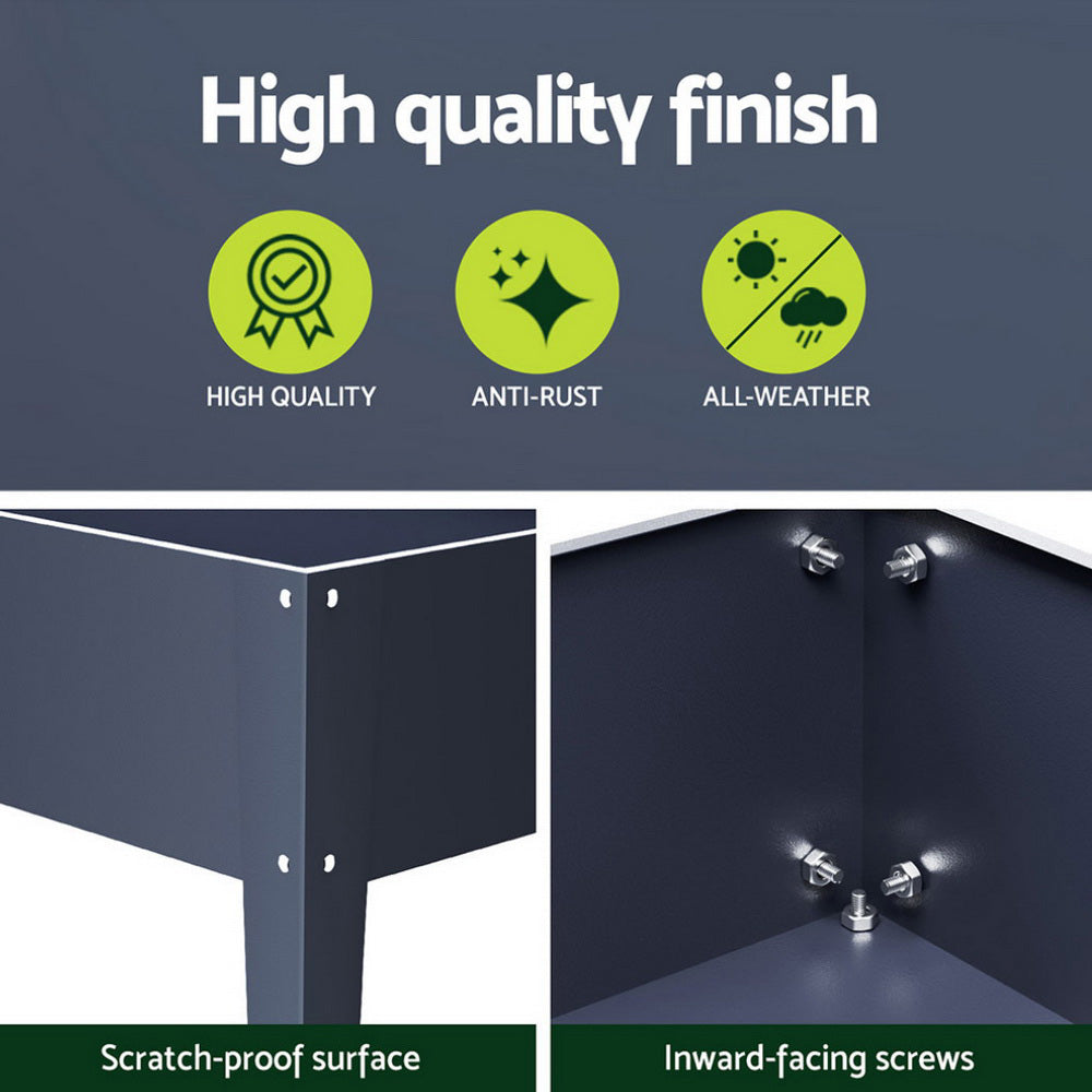 Green Fingers Raised Garden Bed x2 Elevated Planter Box Raised Container Herb