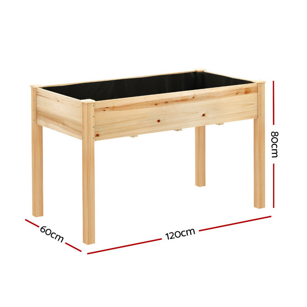 Green Fingers Raised Garden Bed 2x Elevated Wooden Planter Box Container