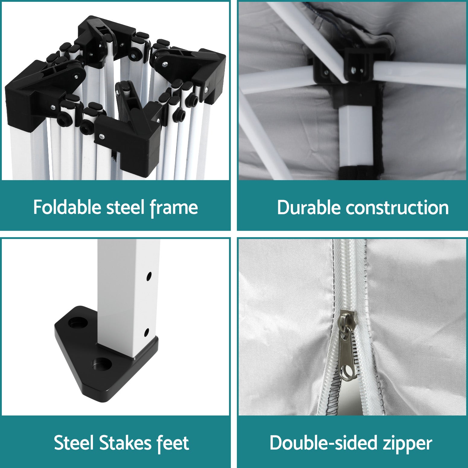 Instahut Gazebo 3x3 Pop Up Marquee Folding Tent Wedding Gazebos Camping Outdoor Canopy White