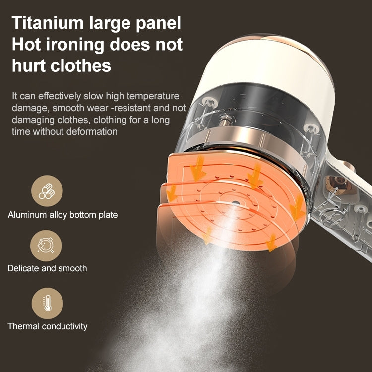 Handheld Clothes Steamer Iron Titanium Heat Plate Visual Water Tank Compact Travel Design