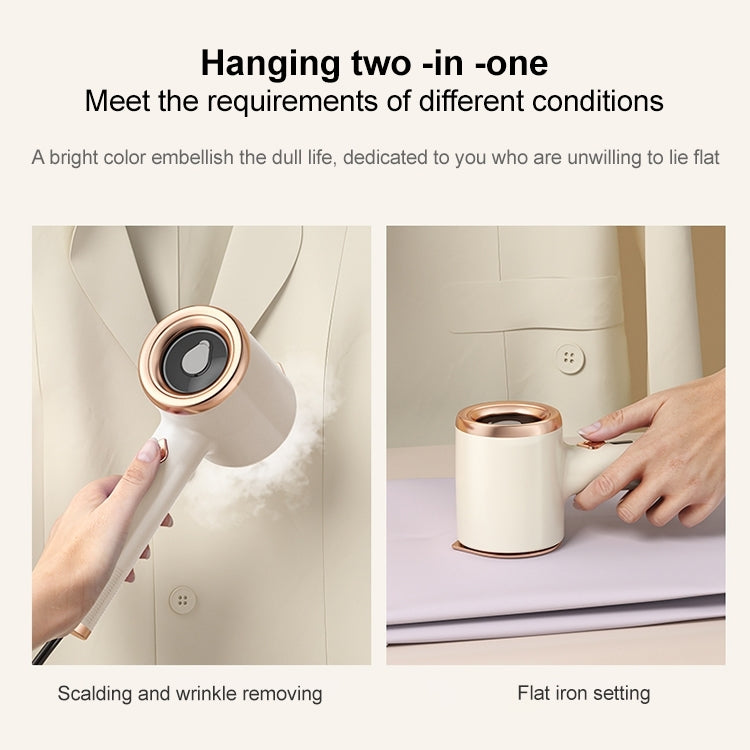 Handheld Clothes Steamer Iron Titanium Heat Plate Visual Water Tank Compact Travel Design