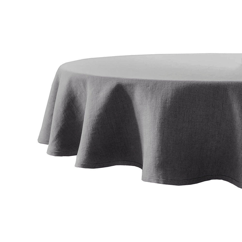 Bambury Linen Round Tablecloth - Charcoal