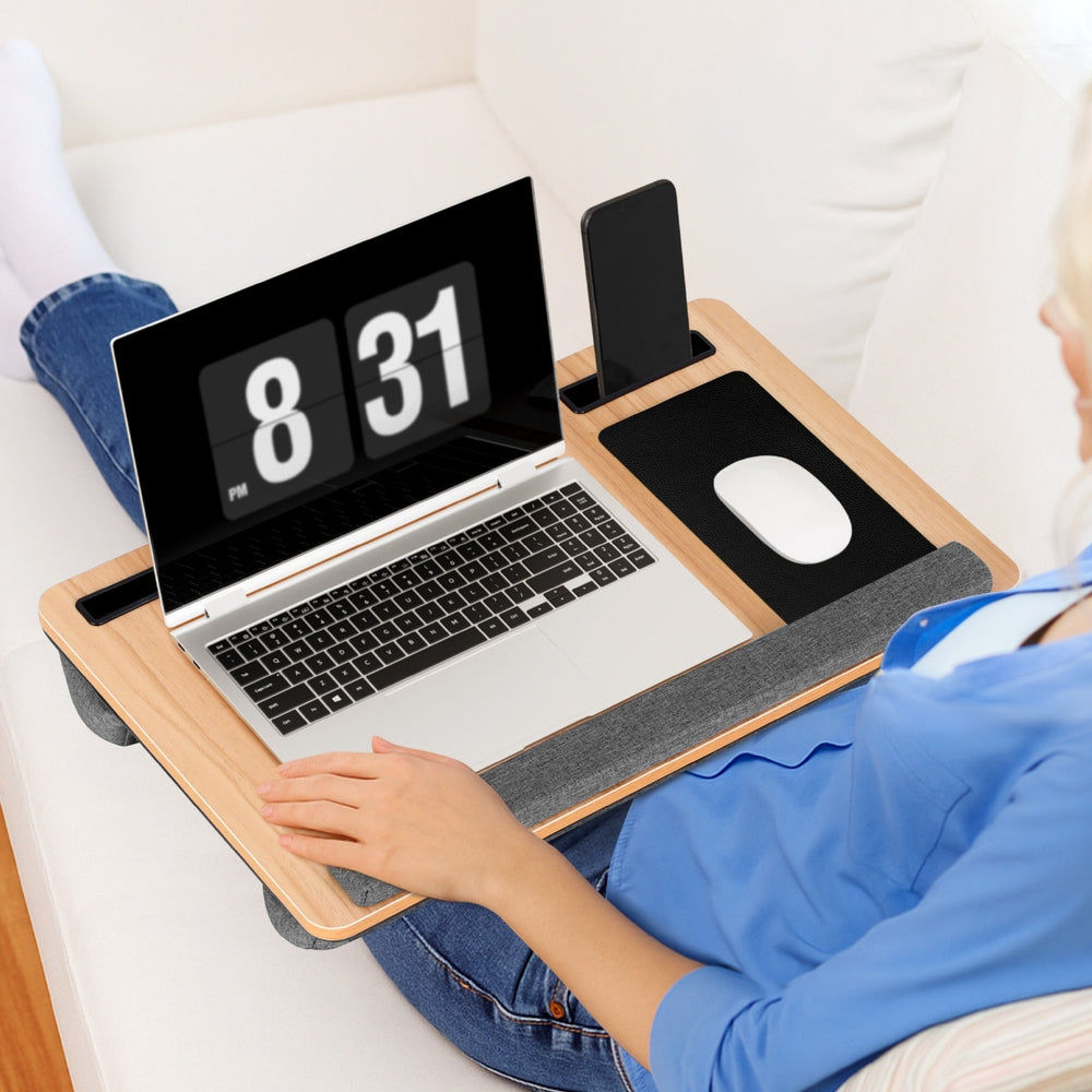 Artiss Portable Lap Desk 55cm for 13.3–15.6" Laptops w/ Mouse Pad & Phone Slot