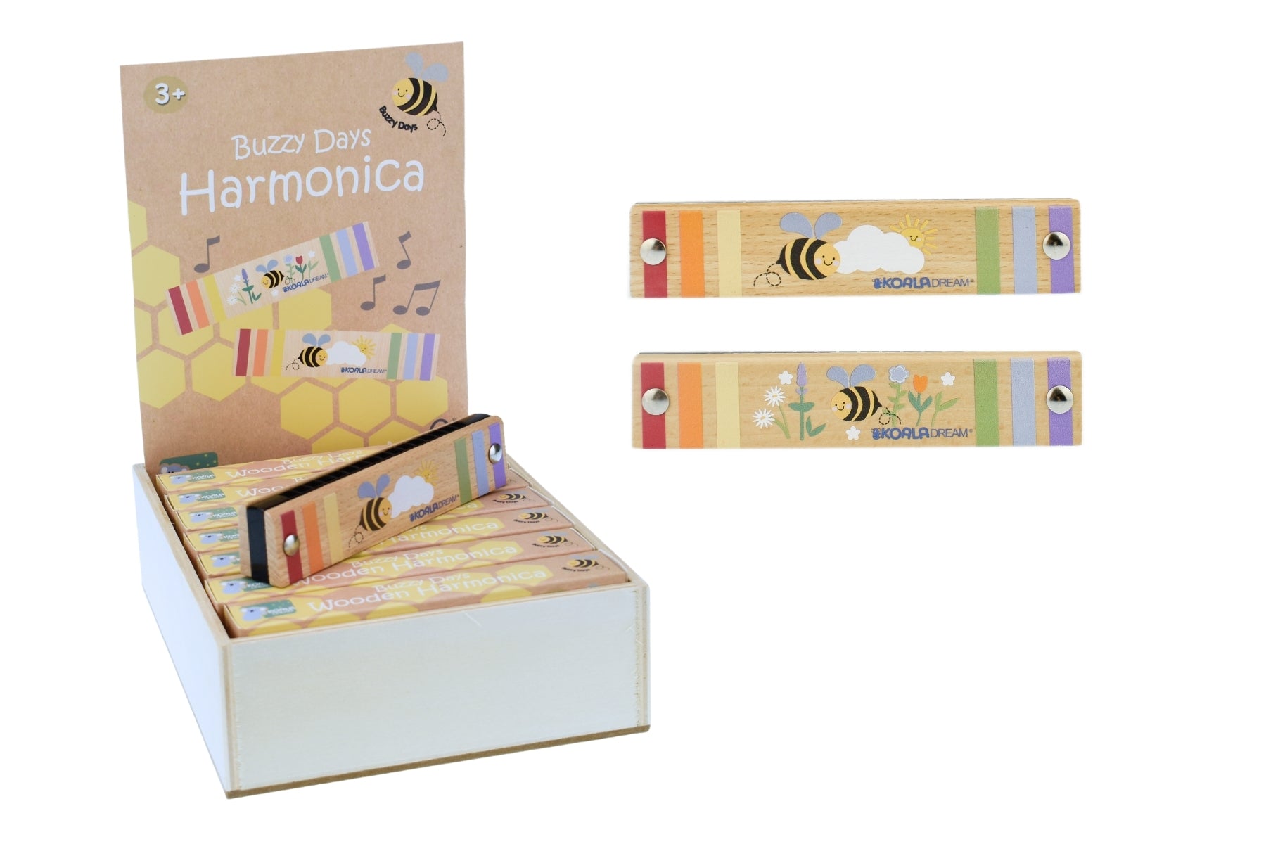 Koala Dream Buzzy Days Bee Harmonicas Pack of 12 – Musical Toy for Kids