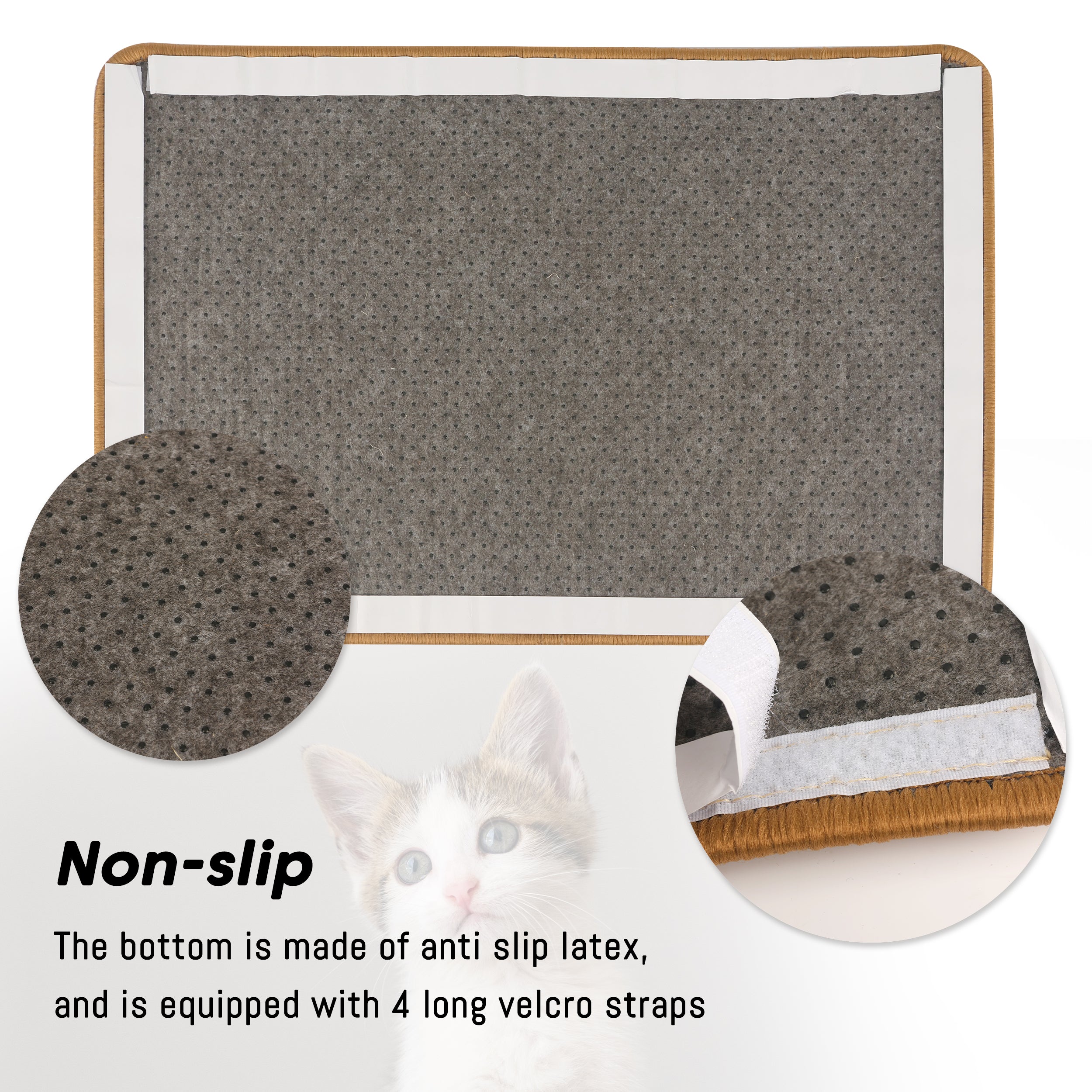 PupLily Natural Sisal Cat Scratch Mat, 40 X 60 CM