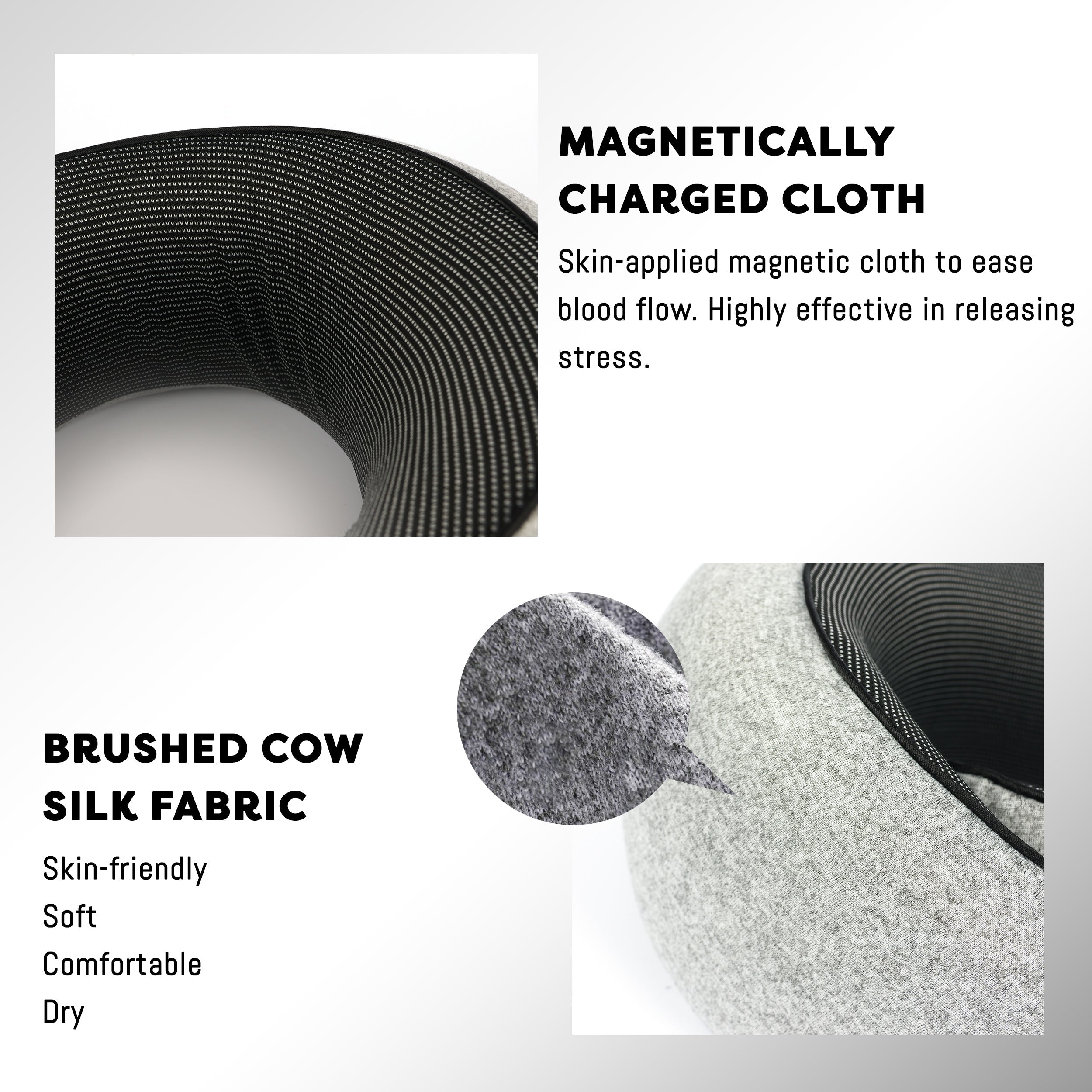 Vagooz Memory Foam Travel Pillow 360° Neck Support with Eye Cover & Earplugs – Grey