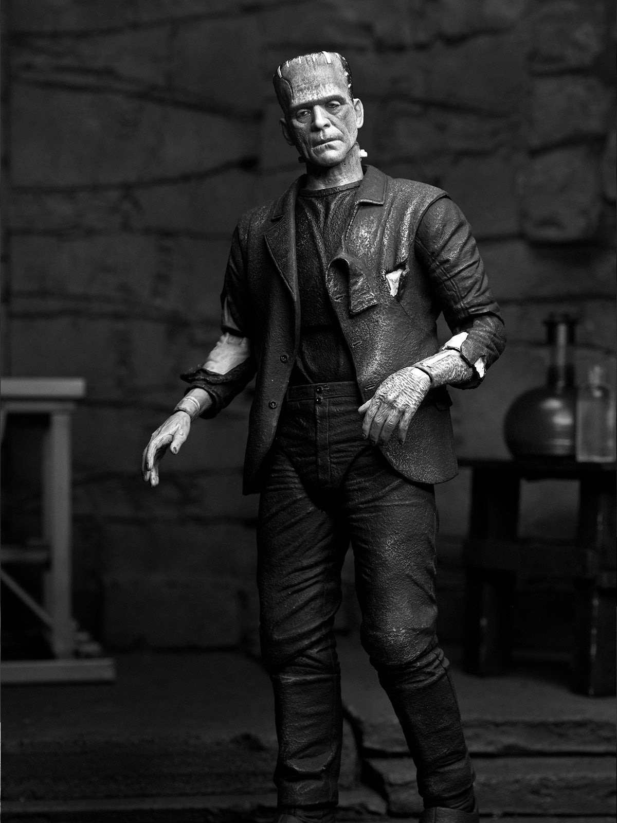 Frankenstein’s Monster B and W Ultimate Action Figure 7” by NECA with Accessories
