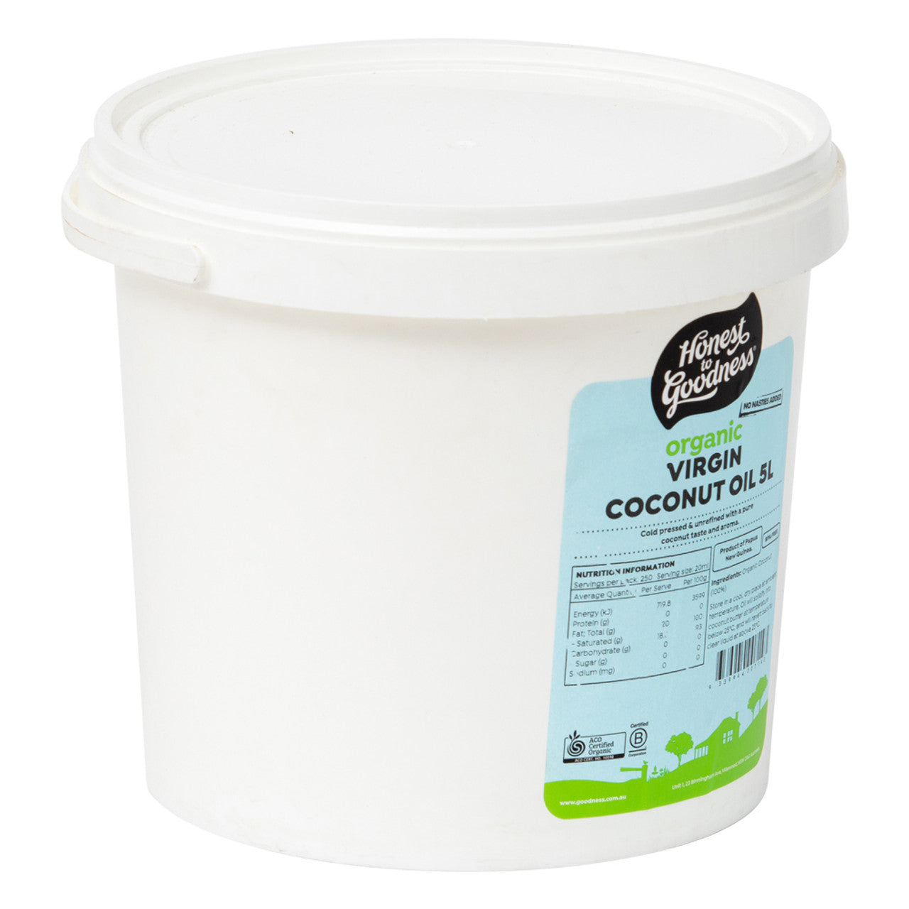Honest to Goodness Virgin Organic Coconut Oil, 5 l Pack