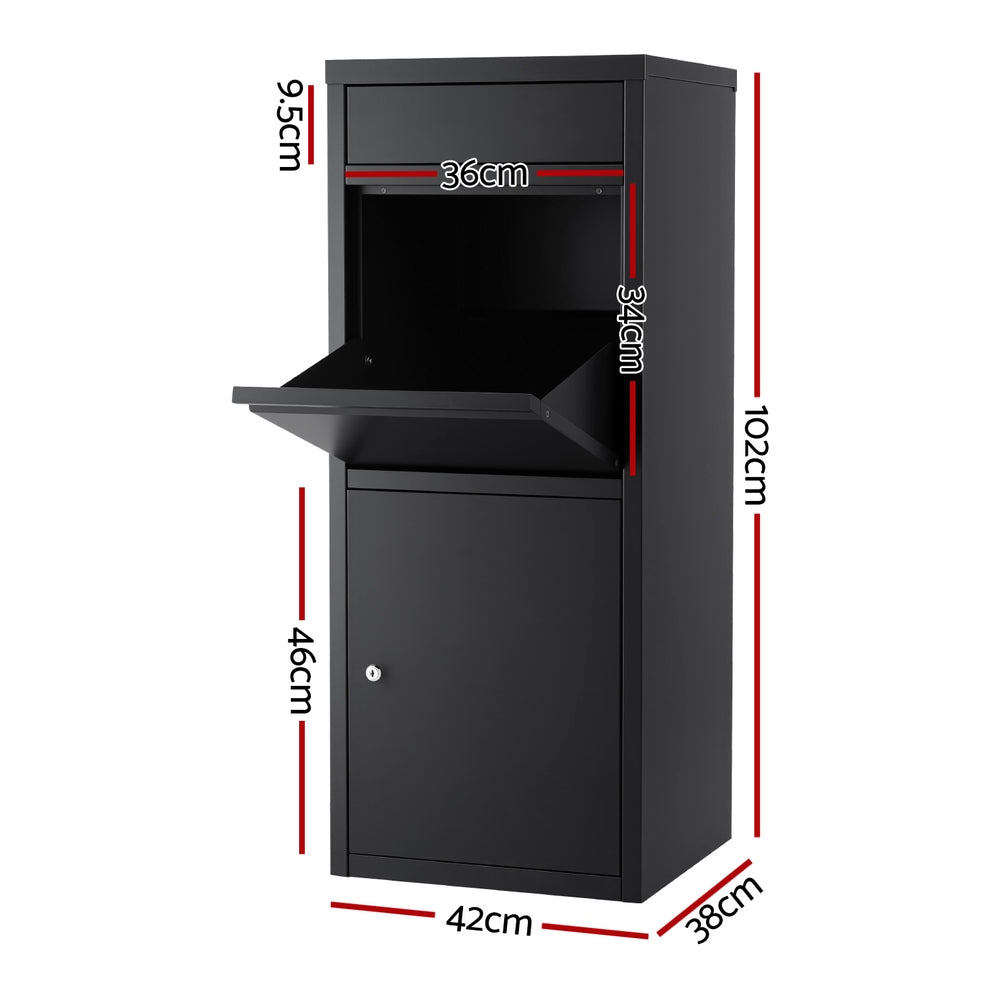 Gardeon Parcel Letterbox Drop Box Package Mailbox Black