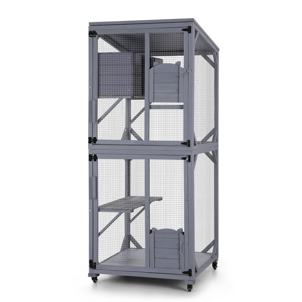 i.Pet Cat House Wooden 180cm Rabbit Hutch Pet Condo Small Dog Enclosure Cage