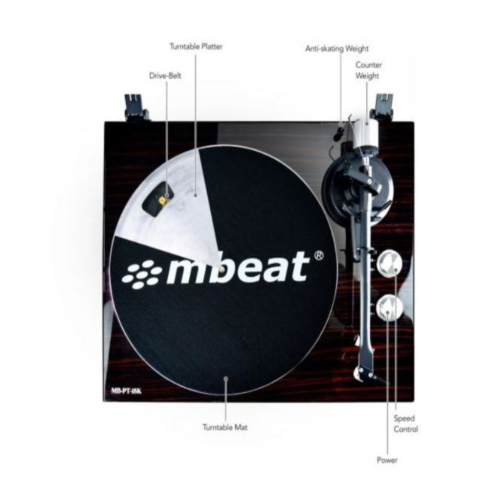 Mbeat PT-18K Bluetooth Turntable Player(MMC, USB, Anti-skating, Preamplifier) Counterweight & Anti-Skating Power Consumption: 5W