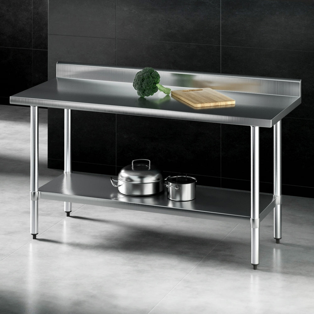 Cefito Stainless Steel  Kitchen  Bench w/ Splashback 1500x600MM