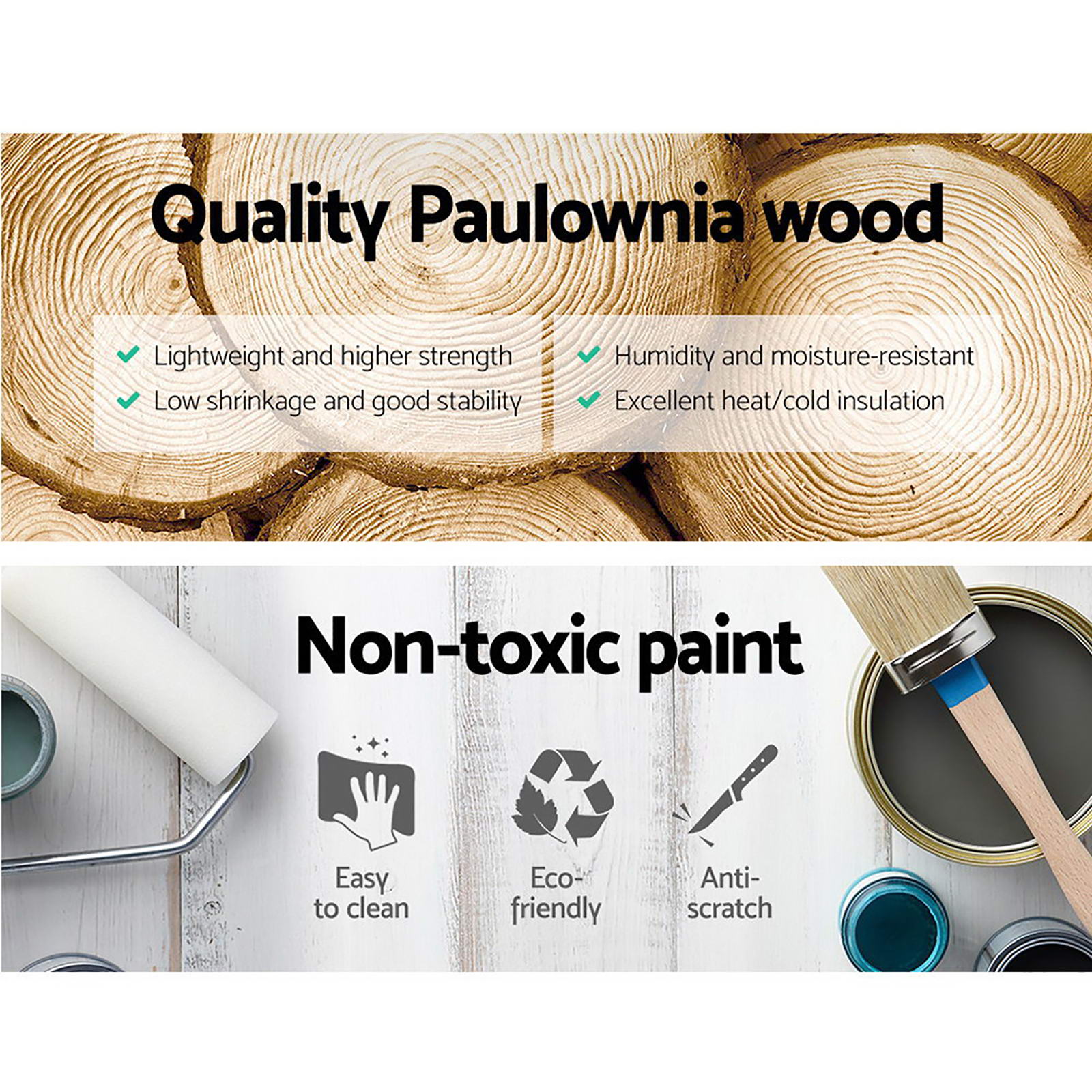 Artiss 2x Bedside Table 3 Drawers Vintage - Blue