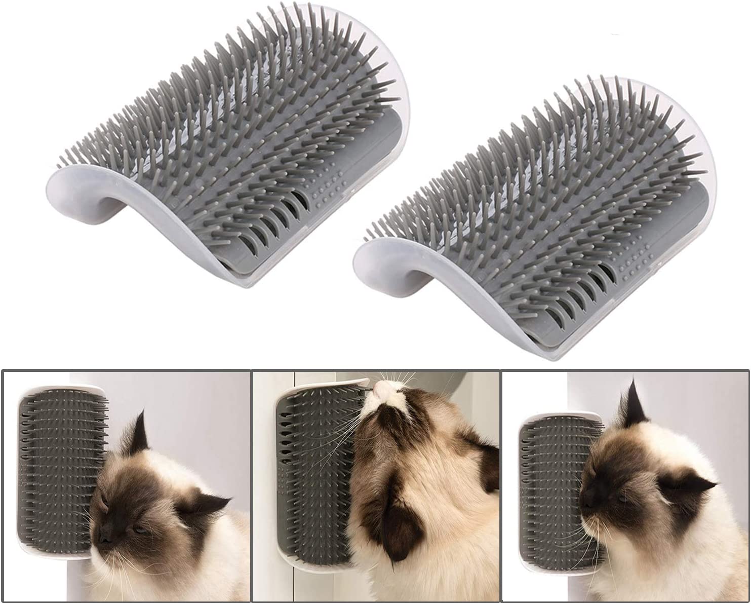 Hansona 2PCs Pet Self Grooming Brush