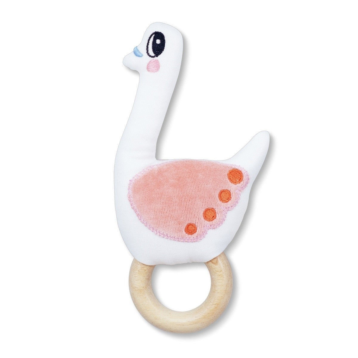 Apple Park Swan Soft Rattle Organic Baby Rattle Toy
