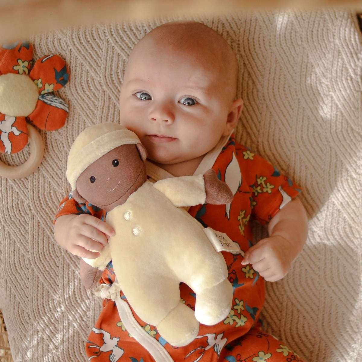 Apple Park First Baby Organic Plush Doll Cream Natural Newborn Toy