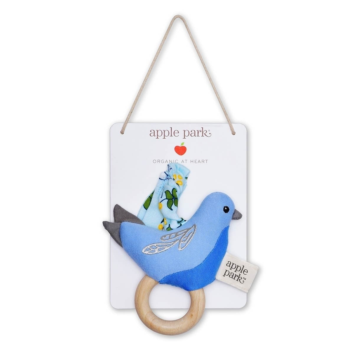 Apple Park  Enchanted Leaves Stroller Toy Blue Organic Sensory Toy for Babies