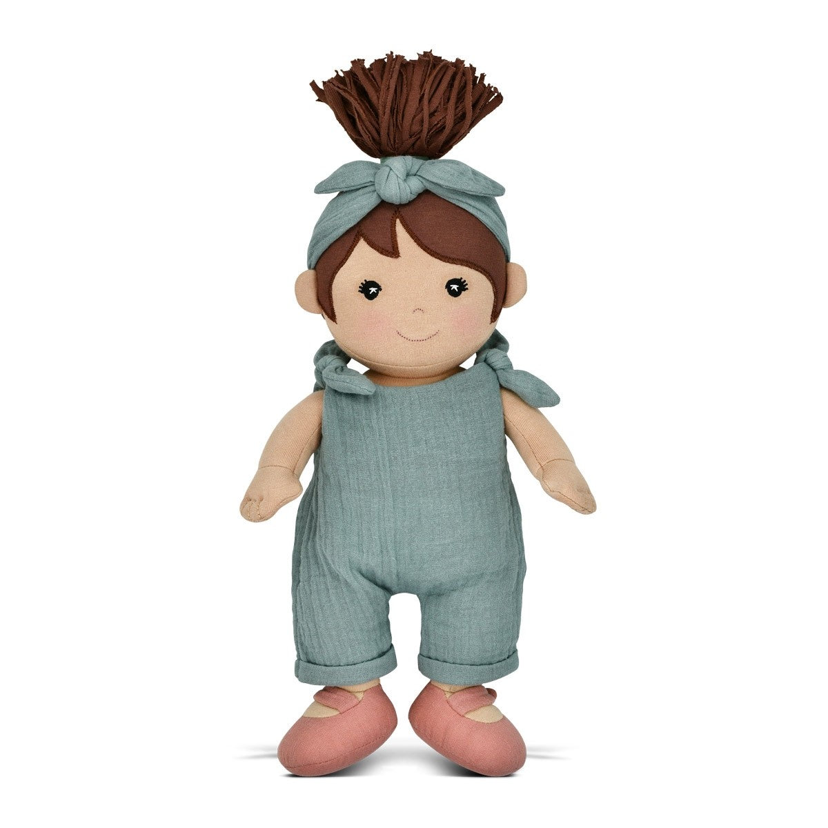 Apple Park Paloma in Teal Organic Doll  Eco-Friendly Plush Toy