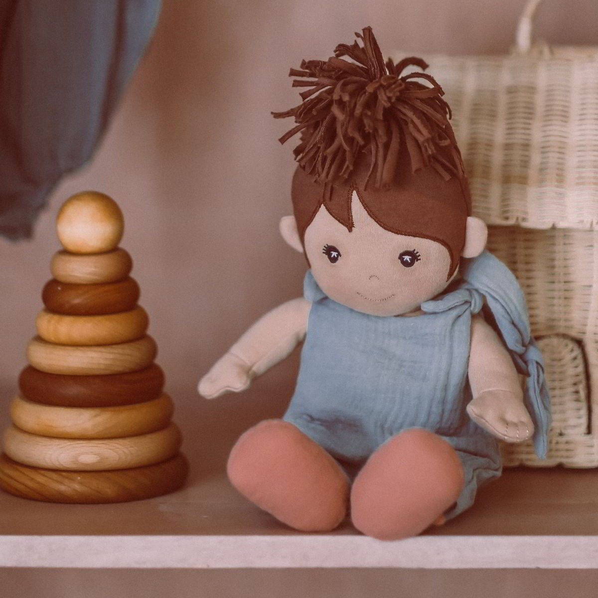 Apple Park Paloma in Teal Organic Doll  Eco-Friendly Plush Toy