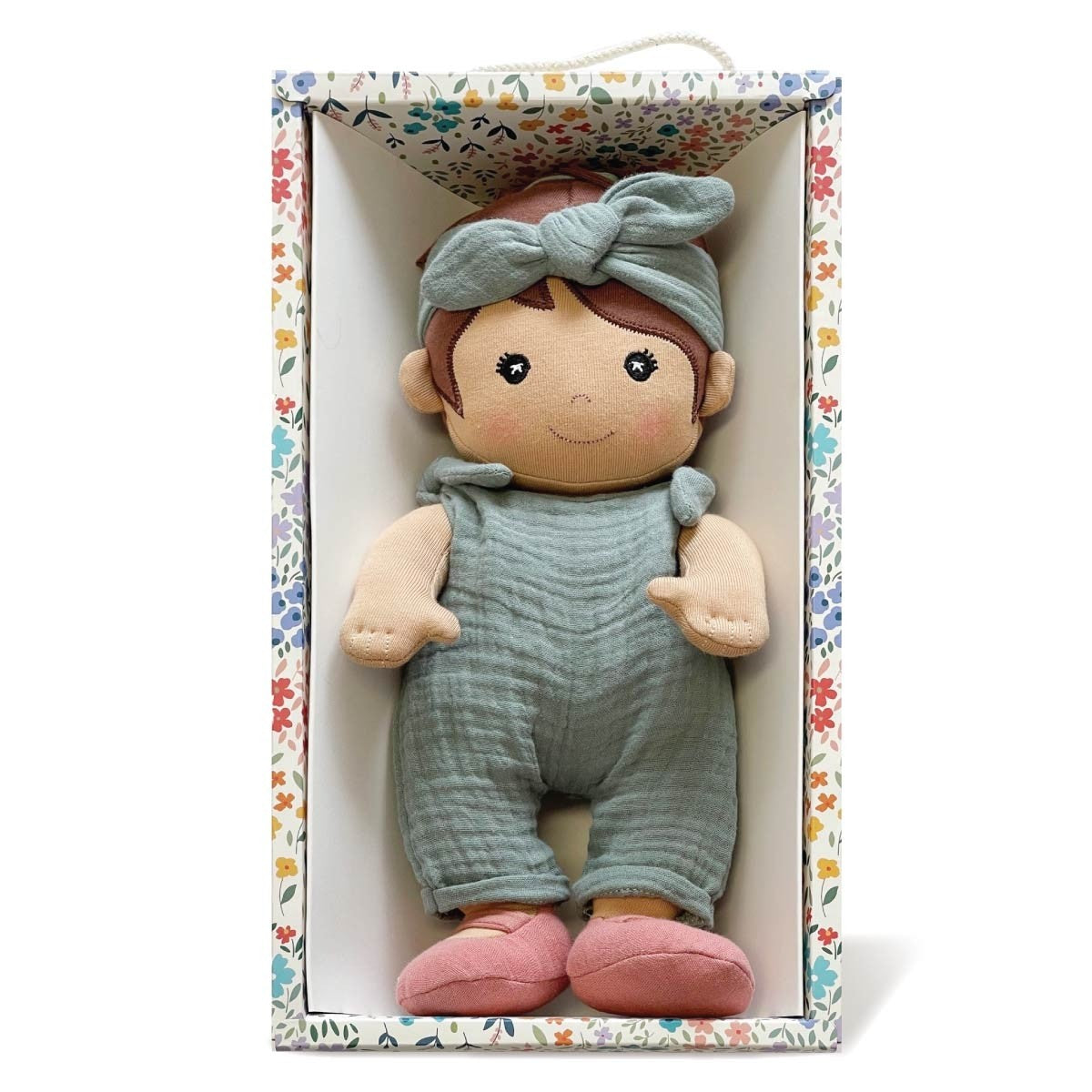 Apple Park Paloma in Teal Organic Doll  Eco-Friendly Plush Toy