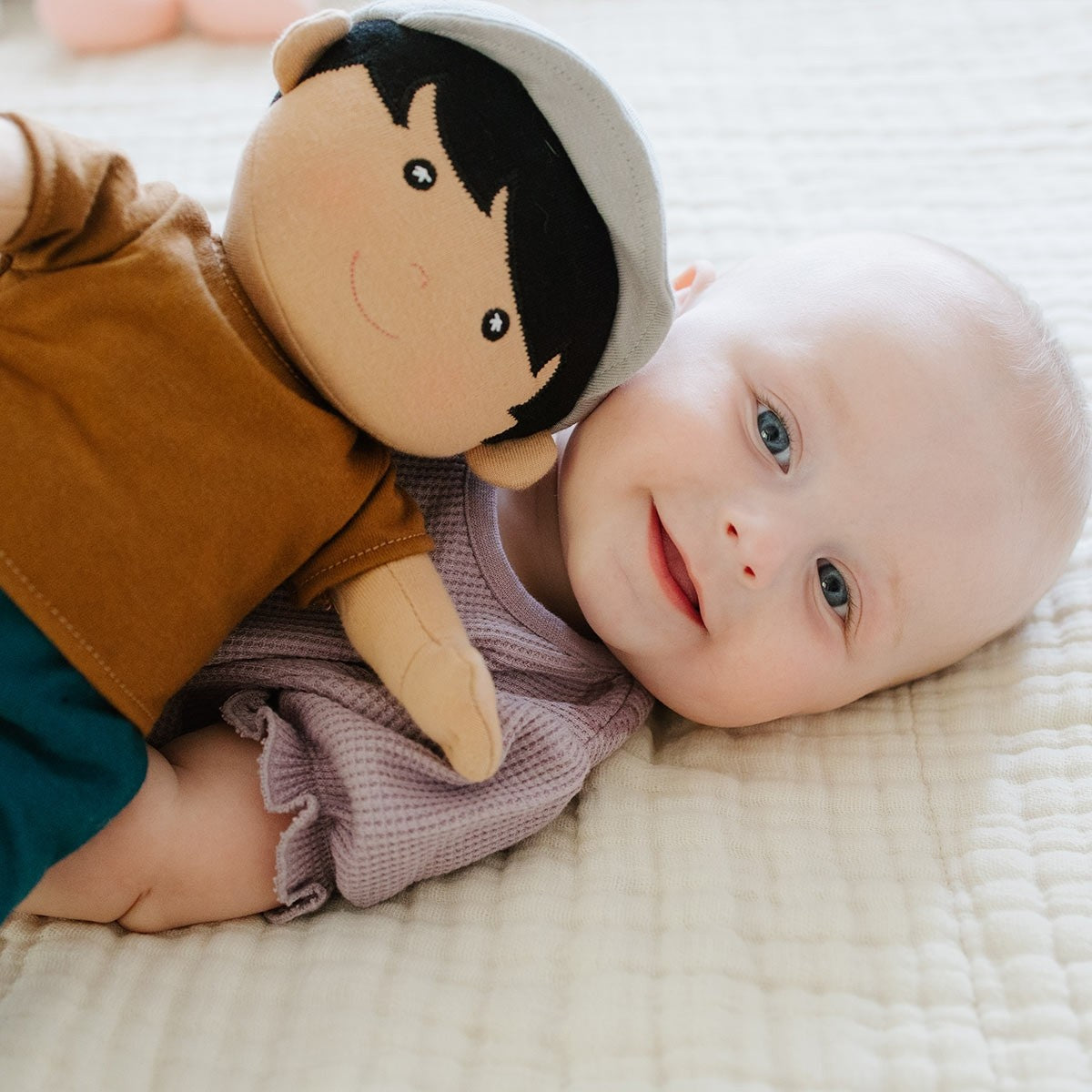 Apple Park Grady Organic Doll Caramel Natural Plush Toy for Babies and Toddlers