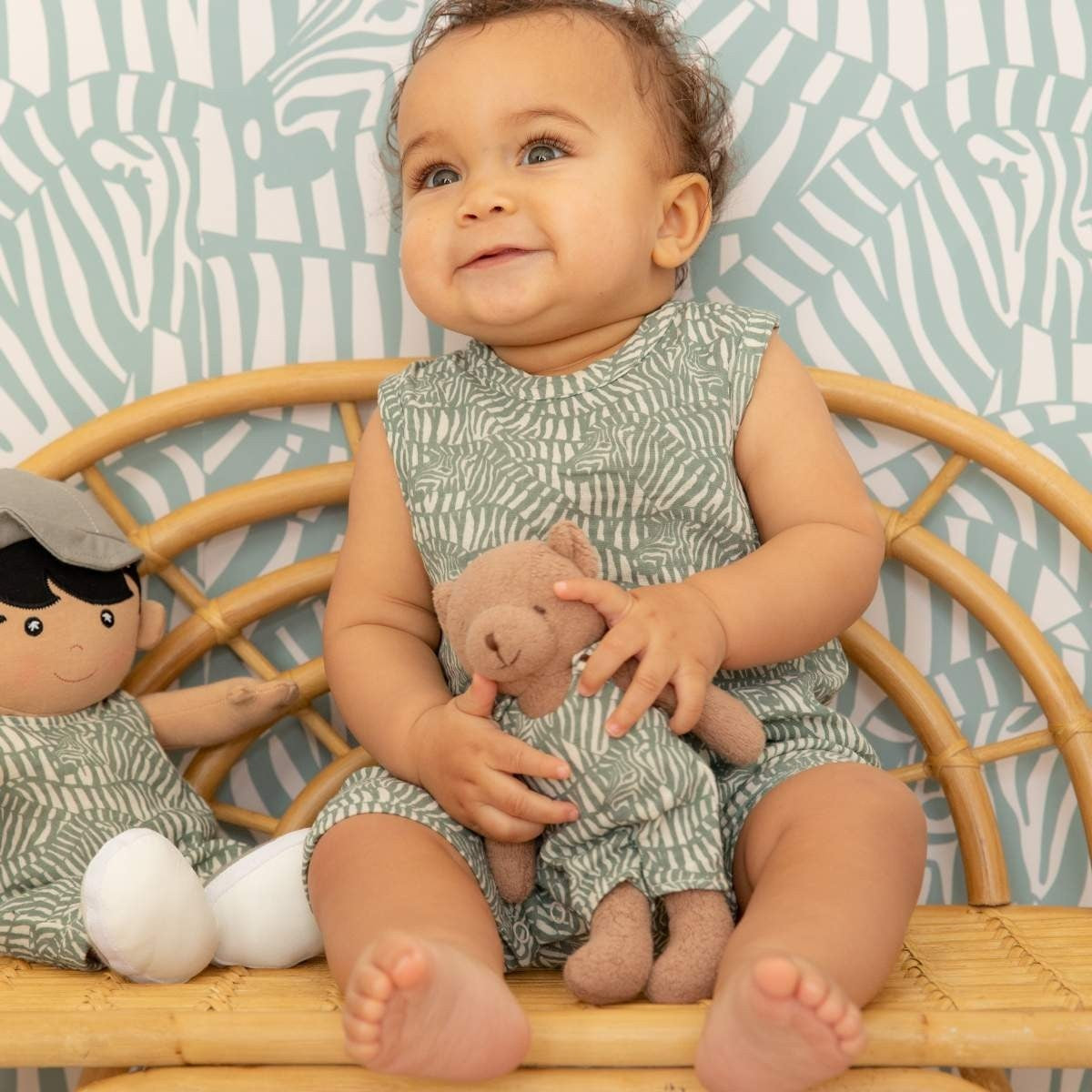 Apple Park Zebra Print Muslin Coverall  Organic Baby One-Piece Outfit