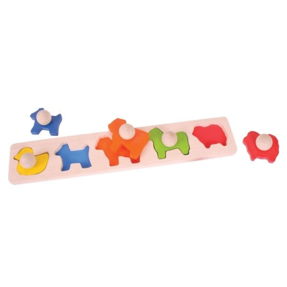 Bigjigs Toys Wooden Animal Matching Board for Kids