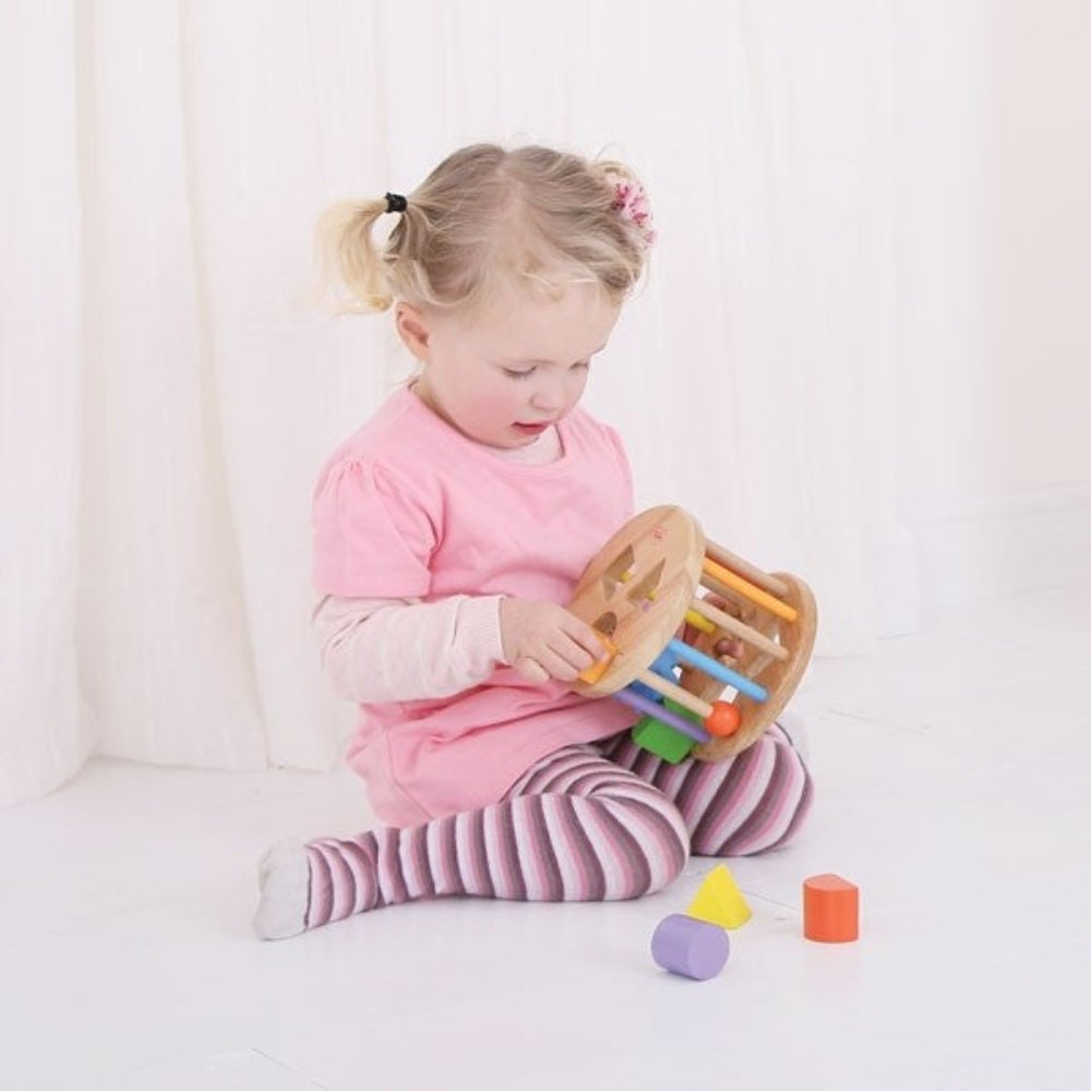 Bigjigs Toys First Rolling Shape Sorter Learning Toy for Toddlers