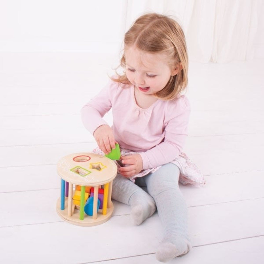 Bigjigs Toys First Rolling Shape Sorter Learning Toy for Toddlers