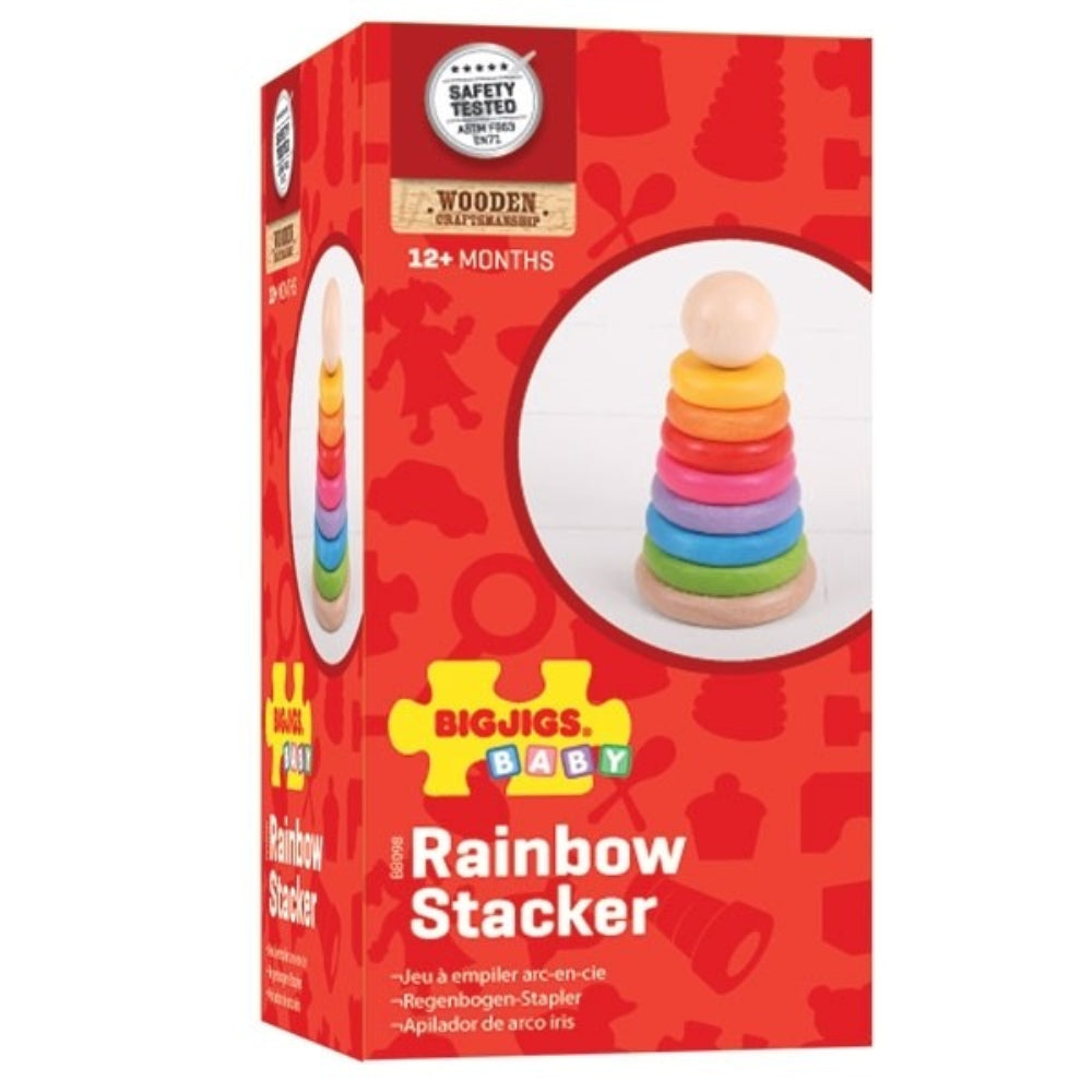 Bigjigs Toys Rainbow Stacker Wooden Stacking Toy for Toddlers